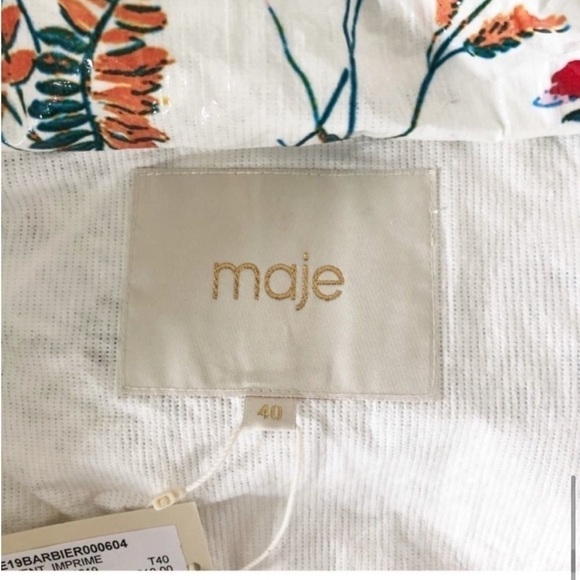 Maje Floral Barbier Jacket Sz 40 - Picture 11 of 11